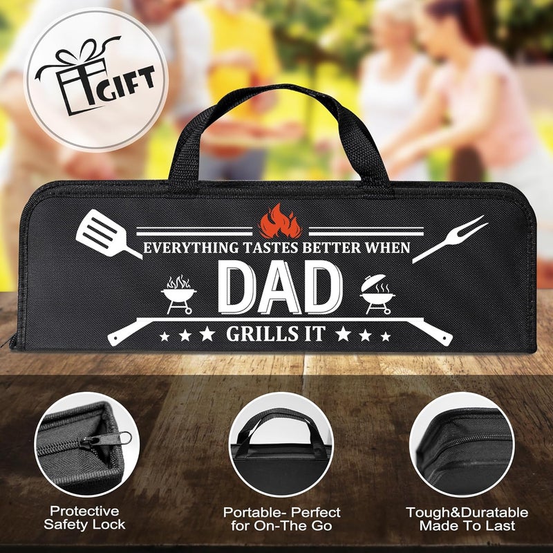 LEWARAN Dad Gifts from Daughter, Dad Grilling Accessories Christmas, Heavy Duty Stainless Steel Grill Set BBQ Grill Tools for Outdoor Grill with Aluminum Case, Grill Utensils Set Ideal Grilling Gifts - Image 5